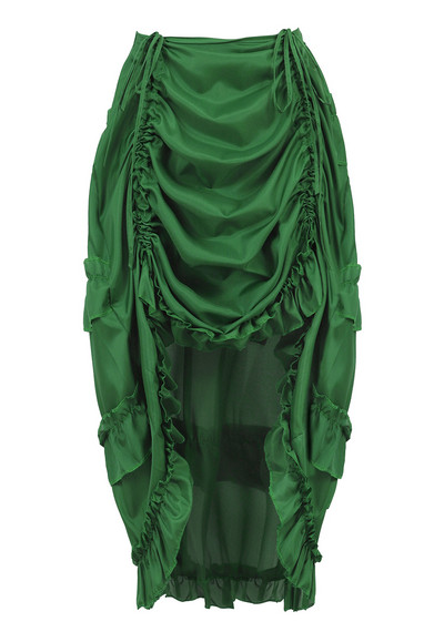 Női szoknya divat Szexi vékony, hosszú, magas, alacsony ráncozású, redőzött fűző melltartó szoknyákkal Steampunk gótikus punk vintage nagy méretű