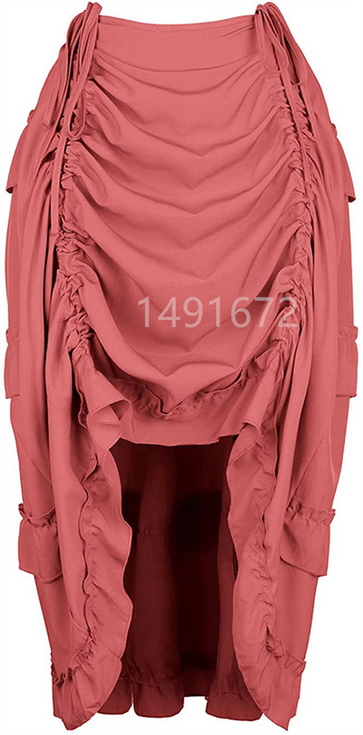 Női szoknya divat Szexi vékony, hosszú, magas, alacsony ráncozású, redőzött fűző melltartó szoknyákkal Steampunk gótikus punk vintage nagy méretű