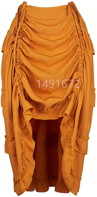 Női szoknya divat Szexi vékony, hosszú, magas, alacsony ráncozású, redőzött fűző melltartó szoknyákkal Steampunk gótikus punk vintage nagy méretű