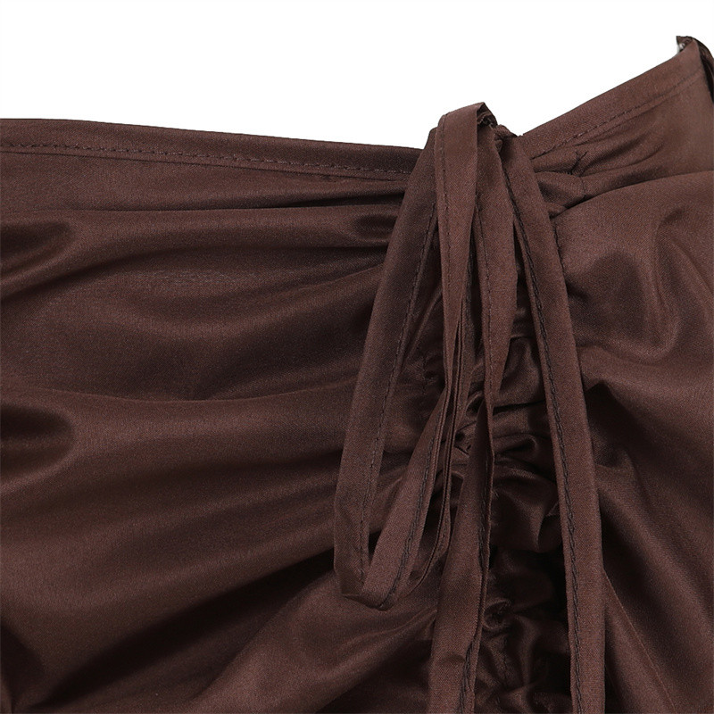 Női szoknya divat Szexi vékony, hosszú, magas, alacsony ráncozású, redőzött fűző melltartó szoknyákkal Steampunk gótikus punk vintage nagy méretű