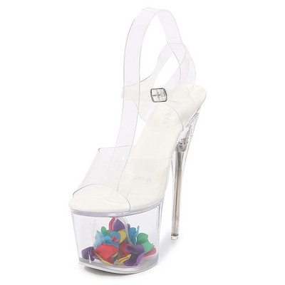 Ltarta 10368 Serija 17 cm peta 7,5 cm platforma noćni klub visoke pete svjetleće sandale cipele catwalk pole dance cipele Crystal LFD
