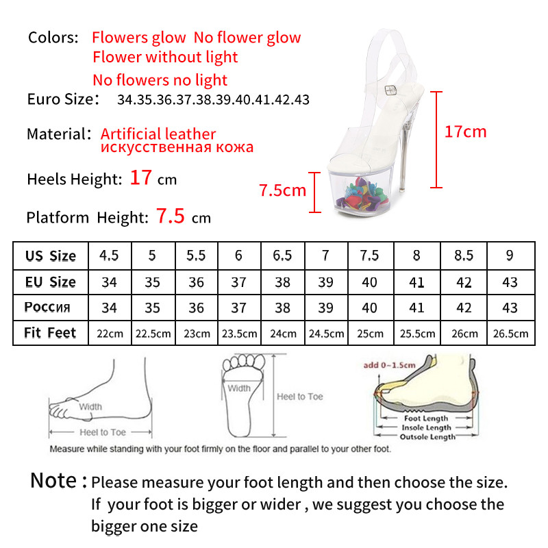 Ltarta 10368 Series 17cm Papēdis 7,5cm Platformas Naktsklubs Augsti papēži Kvēlojoši sandales Apavi Catwalk Pole Dance Shoes Crystal LFD