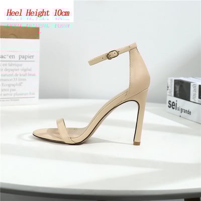2023 Žene 10 8 Sandale s visokom potpeticom 6 cm Ženske fetiš striptizete Plus veličina 33-43 Cipele s remenom Striptizete Špice niske pete Gole salonke