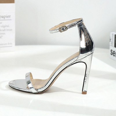 2023 Žene 10 8 Sandale s visokom potpeticom 6 cm Ženske fetiš striptizete Plus veličina 33-43 Cipele s remenom Striptizete Špice niske pete Gole salonke