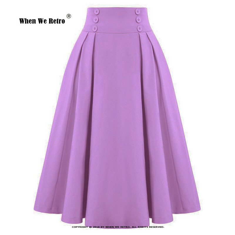 Nove korejske ležerne suknje iz 2023. Jednobojne visoke elastične dugmad sprijeda A-kroja Swing Midi suknje na preklope Jupe SS0037