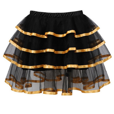 Sieviešu seksīgi daudzslāņu tīklveida tilla kroku mini svārki Showgirl modes ballīšu deju svārki lielizmēra S-6XL