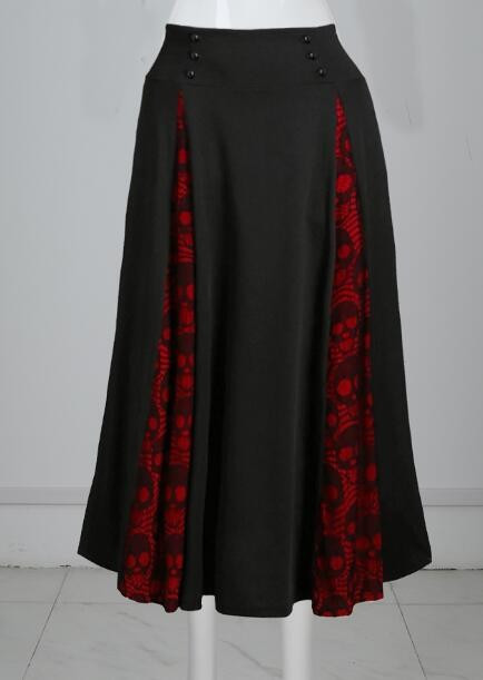 Ženska midi suknja visokog struka s čipkastim uzorkom veće veličine Gotička plisirana suknja Elegantne društvene ženske suknje Faldas