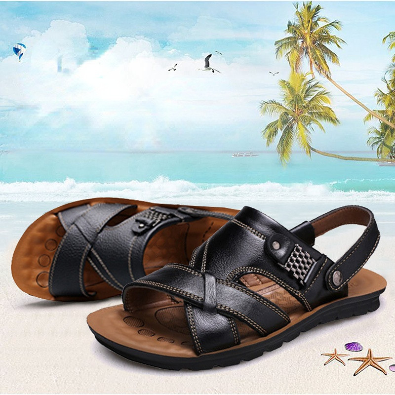 Nove ljetne klasične muške papuče Kožne muške sandale Lagane muške cipele Meke sandale Muške rimske udobna obuća za hodanje na otvorenom