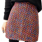 Jesen Zima Vintage pletena vunena mini suknja od tvida Ženska a-kroja Karirana kratka velika veličina 3XL