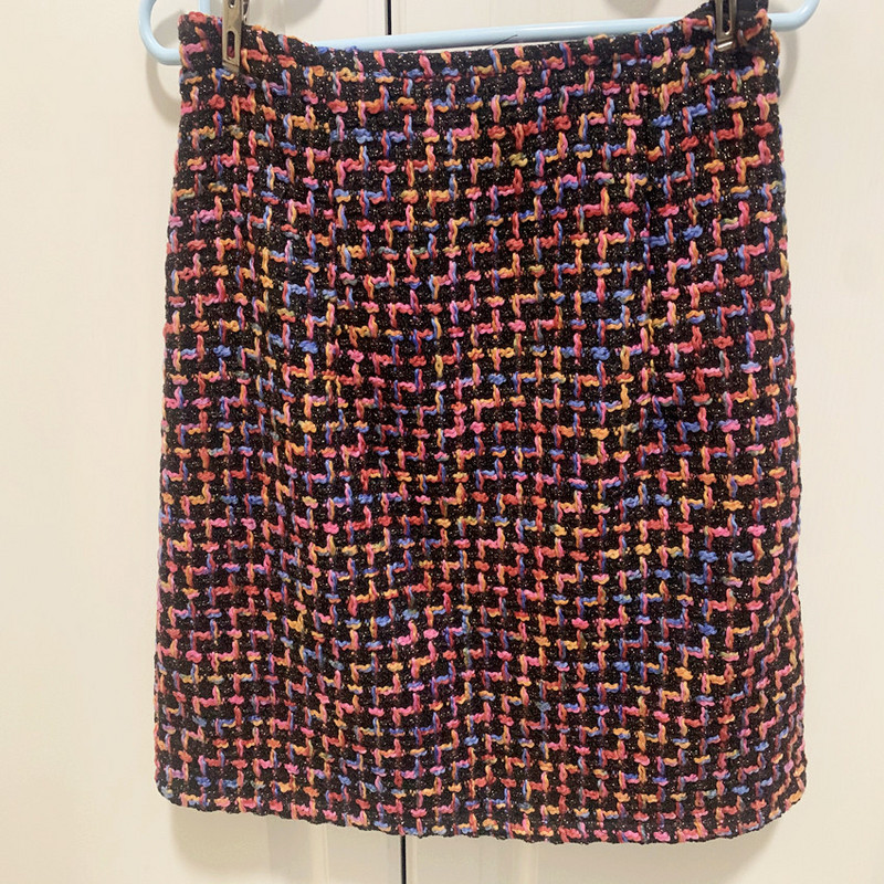 Jesen Zima Vintage pletena vunena mini suknja od tvida Ženska a-kroja Karirana kratka velika veličina 3XL