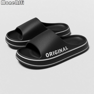 Muške papuče s debelim potplatom Ljetne tobogane za plažu Ženske kupaonske papuče protiv klizanja Meke sandale Modne japanke Ultra lagane cipele