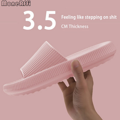 Muške papuče s debelim potplatom Ljetne tobogane za plažu Ženske kupaonske papuče protiv klizanja Meke sandale Modne japanke Ultra lagane cipele