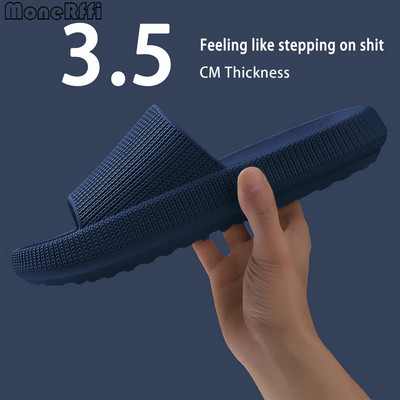 Muške papuče s debelim potplatom Ljetne tobogane za plažu Ženske kupaonske papuče protiv klizanja Meke sandale Modne japanke Ultra lagane cipele