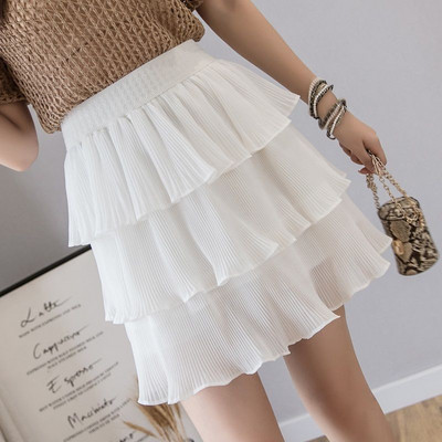 Ljetna suknja Crno-bijela Kratka mini suknja na točkice Ženska plisirana suknja A-kroja visokog struka, velika veličina mujer faldas 2021