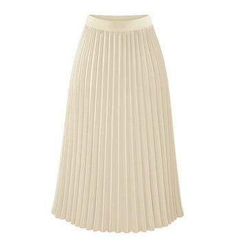 Нова дамска лятна шифонена миди пола с волани Винтидж големи големи големи размери Ежедневни елегантни парти модни свободни поли