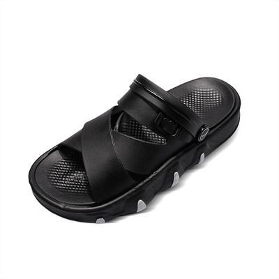 Uued sandaalid meeste suvemood Trendikas libisemisvastased vabaaja rannasandaalid, pehmed jalatsid meestele Laisad PU-st hingavad kahlamissandaalid