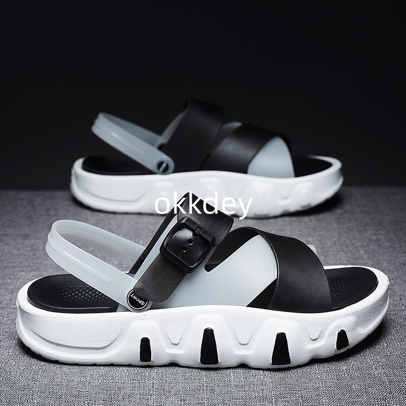 Uued sandaalid meeste suvemood Trendikas libisemisvastased vabaaja rannasandaalid, pehmed jalatsid meestele Laisad PU-st hingavad kahlamissandaalid