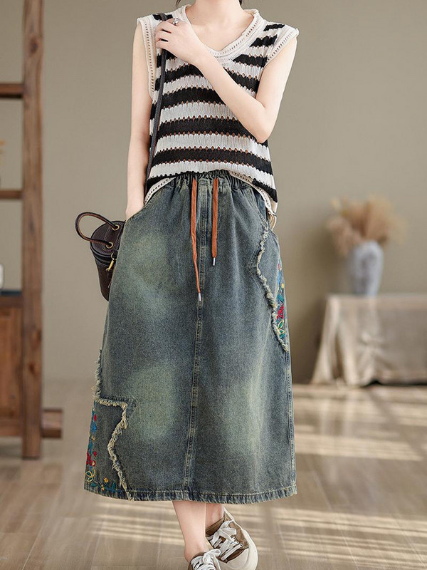 NYFS 2024 suvine uus kontori naiste seelik lahtine suures suuruses kõrge vöökohaga teksaseelikud Faldas Mujer Saias