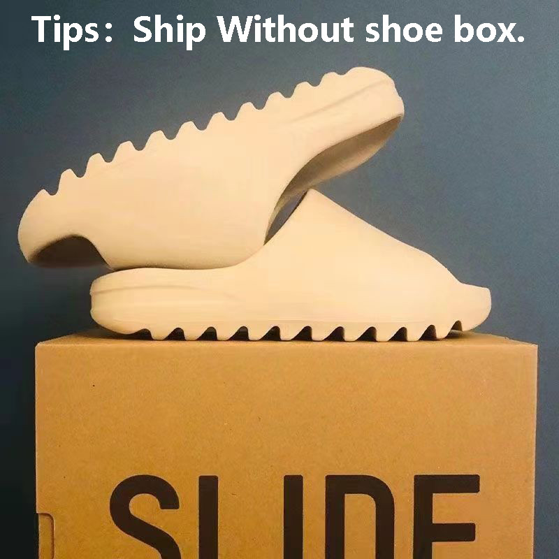 2023. Nove marke sandale papuče Yzy tobogani sand bone glow green mineral pure muške ženske papuče Veličina 36-45 Vanjske cipele koje se ne klize