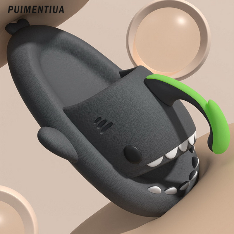 4 cm debeli potplat Muške ženske Shark papuče Svjetleći Cloud Shark tobogani Ljeto za odrasle parove Cool papuče Kućne protuklizne japanke