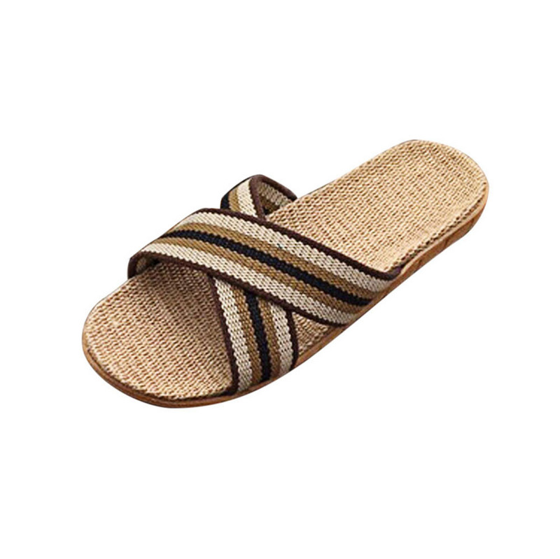 2021. Nove jednostavne kućne ležerne papuče retro neklizajuće lanene papuče ljetne muške i ženske sandale na pruge