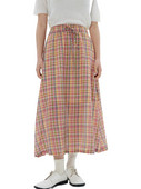 Kevadine pitsiga vikerkaare ruuduline seelik Naiste vabaaja kõrge vöökohaga Boho A-joonega seelikud Elegant Street Falda Midi Mujer