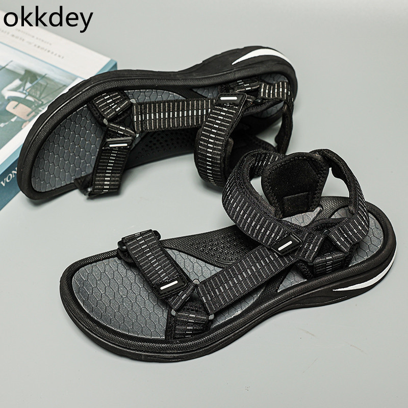 Prozračne muške sandale, ravne vanjske, neklizajuće, trendi, sveobuhvatne, udobne sandale, lagane ležerne cipele, proljeće, ljeto, glavne
