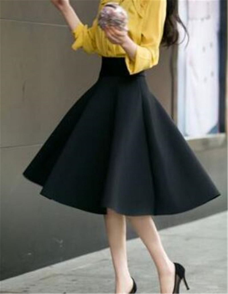 3XL 4XL 5XL Fusta Plus Size Fuste cu talie înaltă Femei Alb până la genunchi Fusta plisată Saia Midi Roz Negru Roșu Albastru