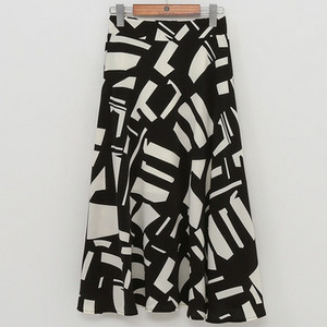 2023 Fuste din șifon de vară Plus Size 5XL Imprimare liberă Geometrică Office Lady Fusta de lucru A-Line Talie elastică Femei Fund KE2743