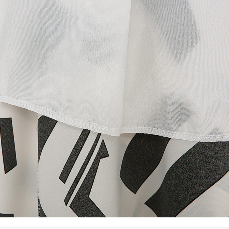 2023 Fuste din șifon de vară Plus Size 5XL Imprimare liberă Geometrică Office Lady Fusta de lucru A-Line Talie elastică Femei Fund KE2743