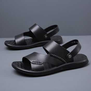 Summer Men\'s Business Sandals Massage Sole Ανδρικά δερμάτινα σανδάλια Outdoor Beach Sandals Factory Direct Sales επώνυμα σανδάλια