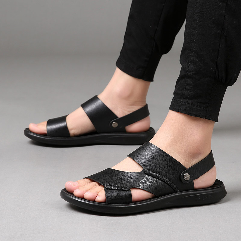 Sandale de afaceri pentru bărbați de vară Talpă cu masaj Sandale de piele pentru bărbați Sandale de plajă în aer liber Vânzări directe din fabrică Sandale de designer