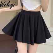 Kawaii suknja veće veličine Japan Vestidos Para Mujer 2024. Ljeto slatke nove male ružičaste ledeno svilene tanke plisirane suknje A kroja