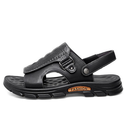 Meeste sussid vabaaja moodsad sandaalid Uus meestele Krokodilliprintiga Latekspolsterdatud rannasandaalid Enimmüüdud tooted