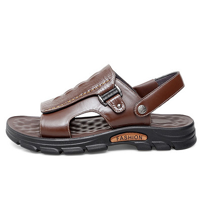 Meeste sussid vabaaja moodsad sandaalid Uus meestele Krokodilliprintiga Latekspolsterdatud rannasandaalid Enimmüüdud tooted