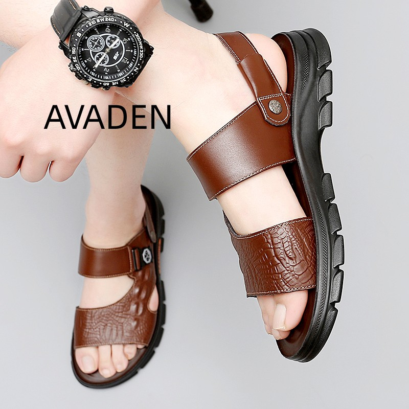 Meeste sussid vabaaja moodsad sandaalid Uus meestele Krokodilliprintiga Latekspolsterdatud rannasandaalid Enimmüüdud tooted
