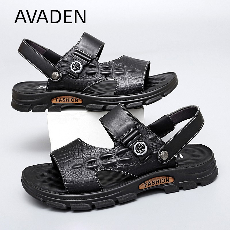 Meeste sussid vabaaja moodsad sandaalid Uus meestele Krokodilliprintiga Latekspolsterdatud rannasandaalid Enimmüüdud tooted