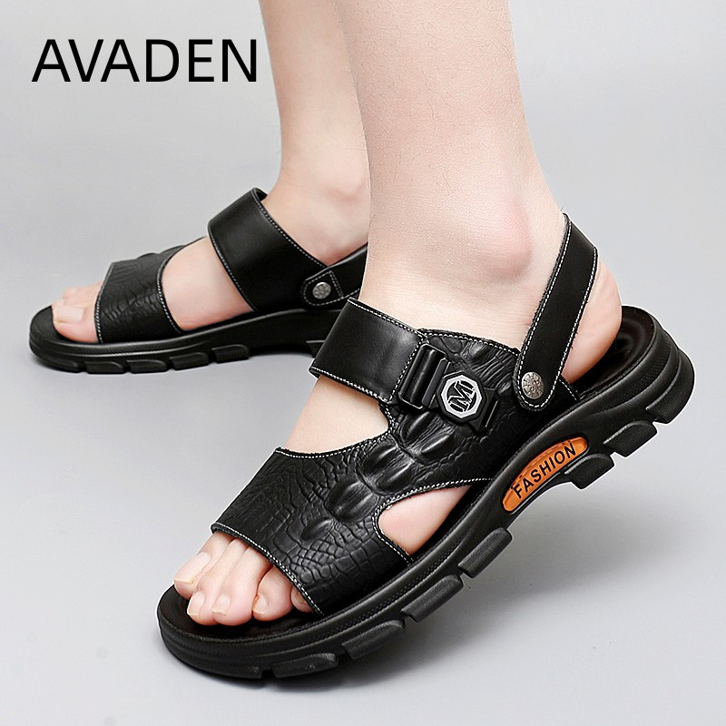 Meeste sussid vabaaja moodsad sandaalid Uus meestele Krokodilliprintiga Latekspolsterdatud rannasandaalid Enimmüüdud tooted