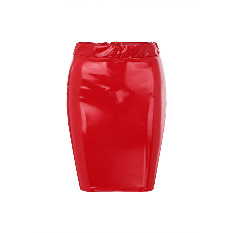 Suures suuruses seljaosa punane tumepunane naiste seksikas seelik Bodycon Clubwear seelik kõrge vöökohaga PU-nahast seelik Vintage pikad pliiatsseelikud