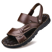 sandale bărbați sandale de plajă de vară sandale de piele pentru bărbați sandale de exterior pentru bărbați pantofi casual de vară sandale lejere confortabile pentru bărbați