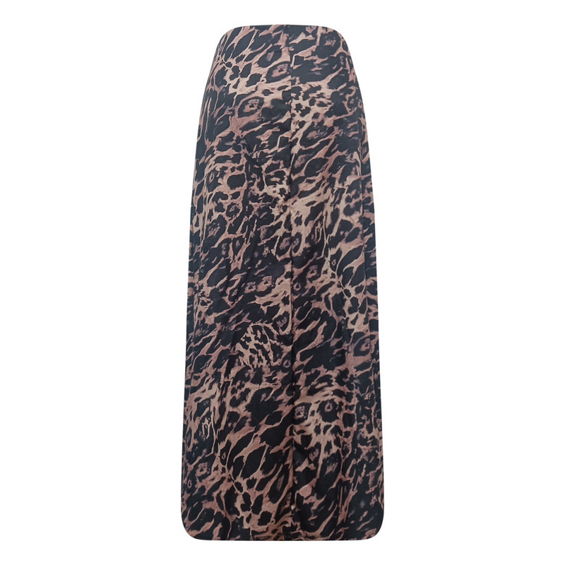 Fuste pentru femei La modă de vară Fusta cu imprimeu de leopard de mărimi mari pentru femei Fusta maxi cu coadă de pește sexy cu potrivire bodycon юбка женская