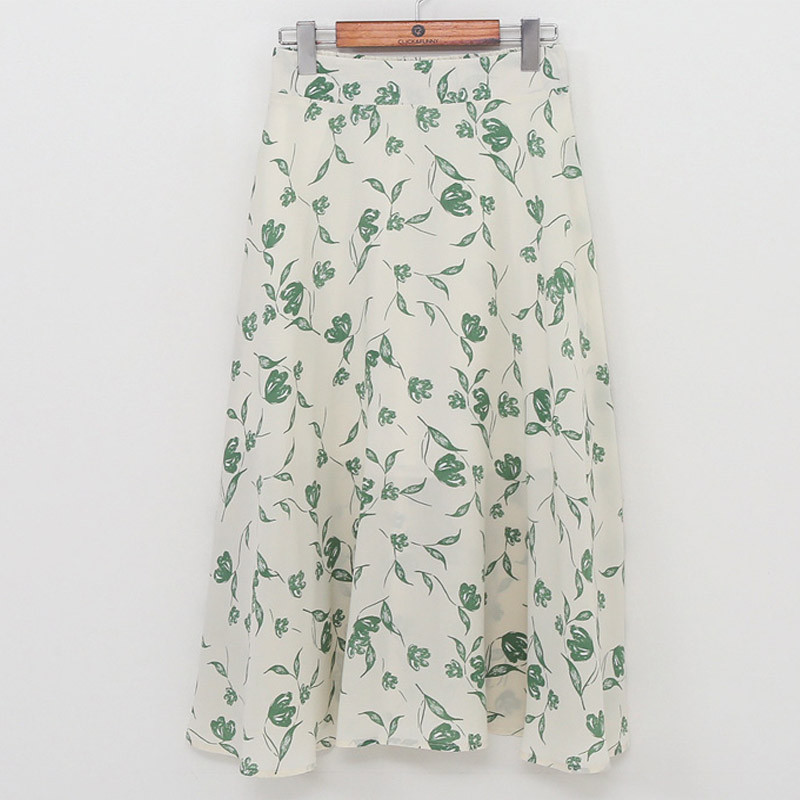 Ljetne korejske modne ženske suknje velikih veličina 5XL 2023. Labava suknja od šifona s elastičnim strukom Ženski donji dio s cvjetnim printom KE2819