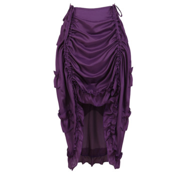 Γυναικείες Steampunk Gothic ακανόνιστα βολάν Πειρατική φούστα Ασύμμετρη πλισέ ψηλά Χαμηλό χορευτικό φούστες αποκριάτικες στολές σε μέγεθος