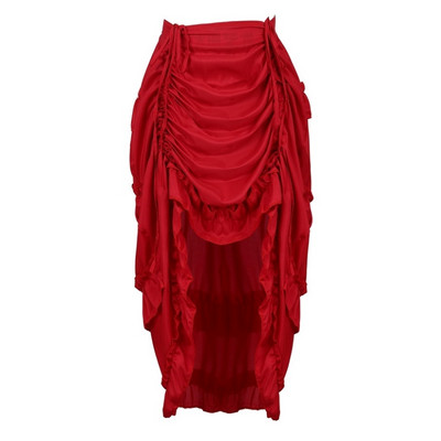 Női Steampunk gótikus szabálytalan fodrok kalóz szoknya aszimmetrikus redőzött magas alacsony táncszoknyák molett Halloween jelmezek