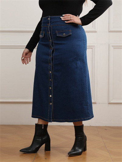 Csak Wmstar Plus Size Farmer szoknyák Női Ruházat Maxi zsebek Szexi Közepesen Stretch Hosszú Új Szoknya Nagykereskedelmi Dropshipping 2024