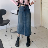 S-5XL új női farmer szoknya tavaszi nyár divat zseb design magas derekú csípő szoknya farmer szoknya alkalmi bő nagy szoknya