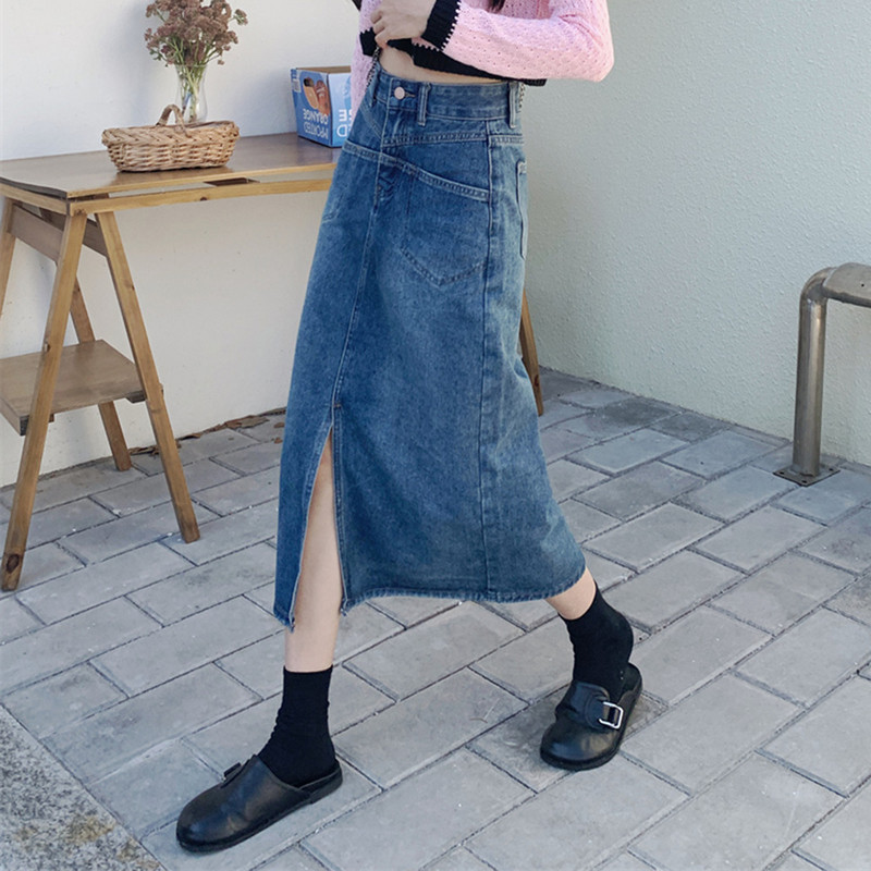 S-5XL új női farmer szoknya tavaszi nyár divat zseb design magas derekú csípő szoknya farmer szoknya alkalmi bő nagy szoknya