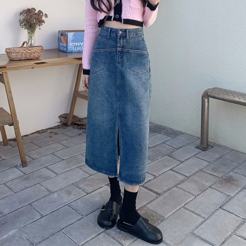 S-5XL új női farmer szoknya tavaszi nyár divat zseb design magas derekú csípő szoknya farmer szoknya alkalmi bő nagy szoknya