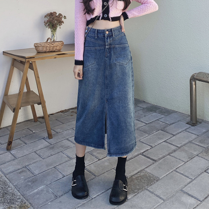 S-5XL új női farmer szoknya tavaszi nyár divat zseb design magas derekú csípő szoknya farmer szoknya alkalmi bő nagy szoknya