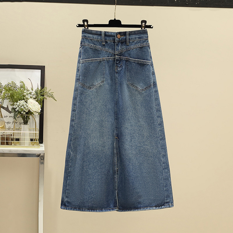 S-5XL új női farmer szoknya tavaszi nyár divat zseb design magas derekú csípő szoknya farmer szoknya alkalmi bő nagy szoknya